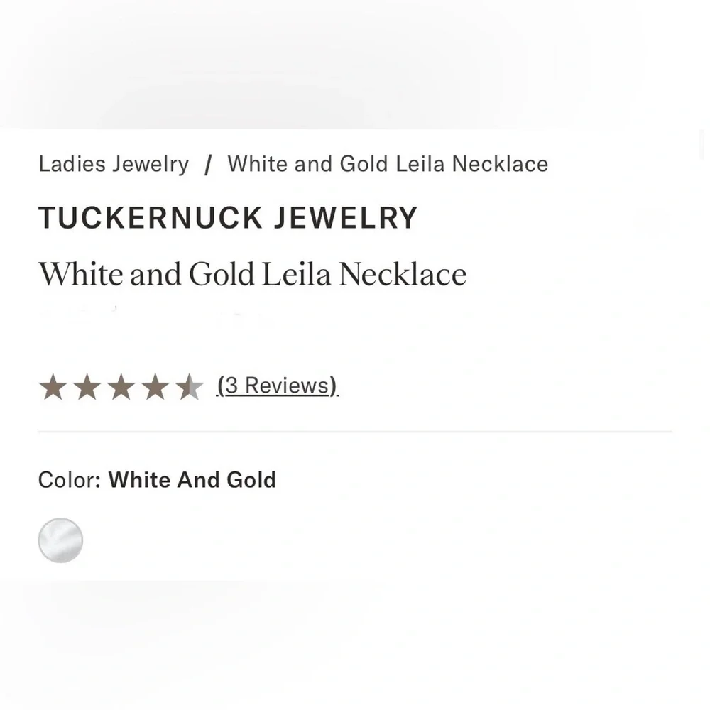 SOLD Tuckernuck Jewelry Collection | White and Gold Leila Necklace | New - Picture 5 of 7
